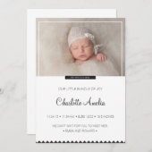 Zwarte en witte Baby Aankondiging voor Jongen of M (Voorkant / Achterkant)