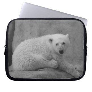 Zwarte en witte Baby Beer laptophoes Laptop Sleeve
