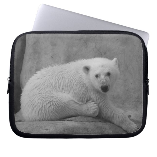 Zwarte en witte Baby Beer laptophoes Laptop Sleeve (Voorkant)