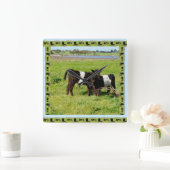 zwarte en witte Baby gestreepte garelkoeien, Vierkante Klok (Huis)