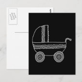 Zwarte en witte Baby Stroller. Briefkaart (Voorkant / Achterkant)