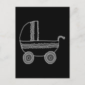 Zwarte en witte Baby Stroller. Briefkaart (Voorkant)