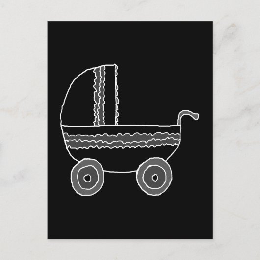Zwarte en witte Baby Stroller. Briefkaart (Voorkant)