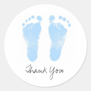 Zwarte en witte Baby voetafdrukken Ronde Sticker