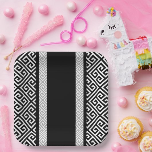 Zwarte en witte bachelor papieren bordje (Feest)