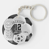 Zwarte en witte ⚽ Ball Sport Sleutelhanger (Achterkant)