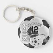Zwarte en witte ⚽ Ball Sport Sleutelhanger (Voorkant)