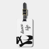 Zwarte en witte balletschoenen Dance Life Custom Bagagelabel (Voorkant verticaal)