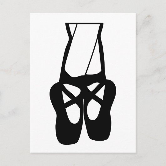 Zwarte en witte balletslippers en puntenpapier briefkaart (Voorkant)
