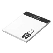 Zwarte en witte balletslippers en puntenpapier notitieblok (Linkerzijde)