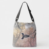 Zwarte en witte ballon op een abstract meerpleiste crossbody tas (Voorkant)