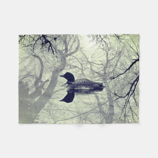 Zwarte en witte ballon op een meer goot deken (Voorkant (Horizontaal))