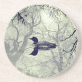 Zwarte en witte ballon op een meerzandsteen zandsteen onderzetter (Voorkant)