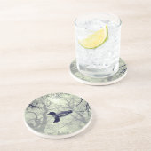 Zwarte en witte ballon op een meerzandsteen zandsteen onderzetter (Zijkant)