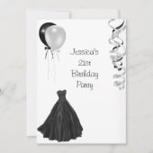 Zwarte en witte ballonnen Formele 21e verjaardag Kaart (Voorkant)