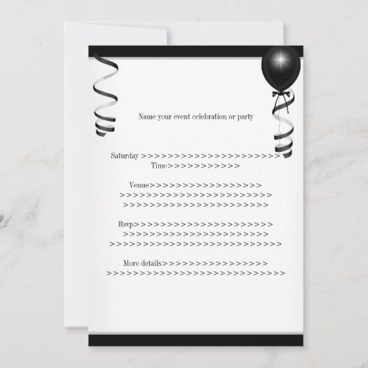 Zwarte en witte ballonnen Formele 21e verjaardag Kaart (Achterkant)