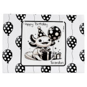 Zwarte en witte ballonnen groot cadeauzakje (Achterkant)