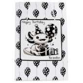 Zwarte en witte ballonnen medium cadeauzakje (Voorkant)