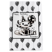 Zwarte en witte ballonnen medium cadeauzakje (Achterkant)