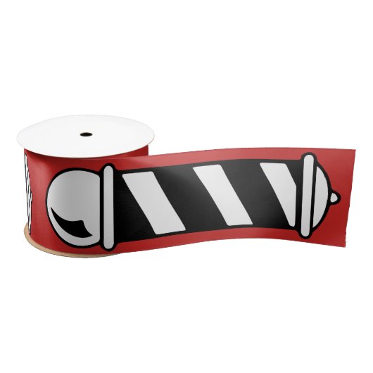 Zwarte en witte Barber Pole Satijnen Lint (Spoel)