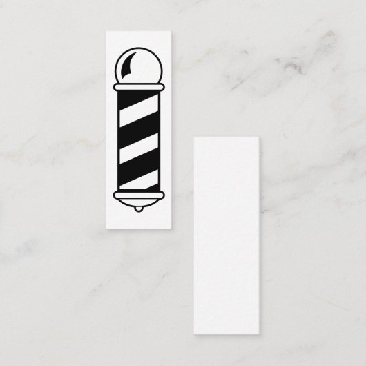 Zwarte en witte Barber Winkelpoolkaart Mini Visitekaartje (Voorkant / Achterkant)
