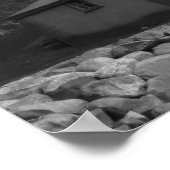 Zwarte en witte Barn Poster (Hoek)