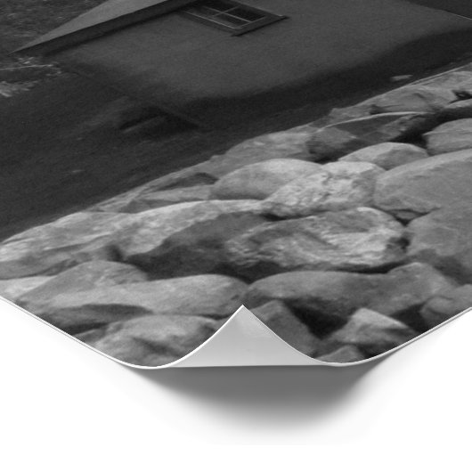 Zwarte en witte Barn Poster (Hoek)