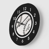 Zwarte en witte Baseball Acrylwandklok Grote Klok (Hoek)