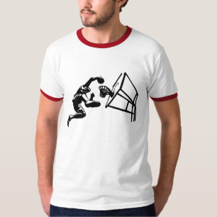 ZWARTE EN WITTE BASKETBALPIC T-SHIRT