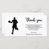 Zwarte en witte basketbalspeler begrafenis bedankkaart (Voorkant / Achterkant)
