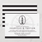 Zwarte en witte beach vuurtoren | Weddenschap Kaart (Voorkant / Achterkant)