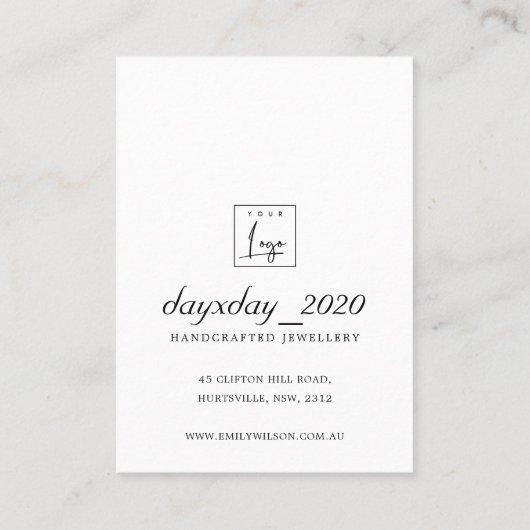 ZWARTE EN WITTE BEDANK VOOR HET KETTING VAN DE KAR PLAATSKAARTJE (Achterkant)