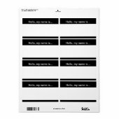 Zwarte en witte bedrijfsnaam Markering - Etiket (Full Sheet)