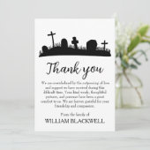 zwarte en witte begrafenis dank je kaarten (Staand voorkant)