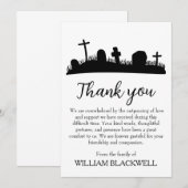 zwarte en witte begrafenis dank je kaarten (Voorkant / Achterkant)