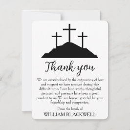 zwarte en witte begrafenis dank je kaarten