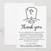 zwarte en witte begrafenis dank je kaarten (Voorkant / Achterkant)