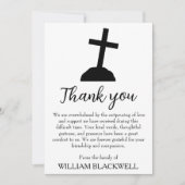 zwarte en witte begrafenis dank je kaarten (Voorkant)