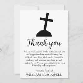 zwarte en witte begrafenis dank je kaarten