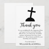 zwarte en witte begrafenis dank je kaarten (Voorkant / Achterkant)