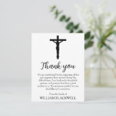 zwarte en witte begrafenis dank je kaarten (Staand voorkant)