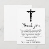 zwarte en witte begrafenis dank je kaarten (Voorkant / Achterkant)