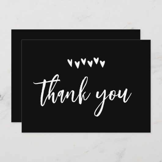 Zwarte en witte begrafenis Hartelijk dank Bedankkaart (Voorkant / Achterkant)