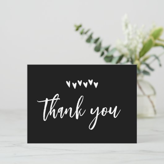 Zwarte en witte begrafenis Hartelijk dank Bedankkaart (Staand voorkant)