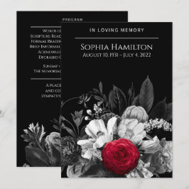 Zwarte en Witte begrafenis Programmakaart