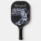 Zwarte en Witte Berg Waterval Pickleball Paddle (Voorkant)