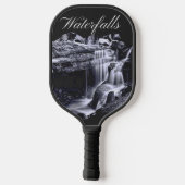 Zwarte en Witte Berg Waterval Pickleball Paddle (Achterkant)