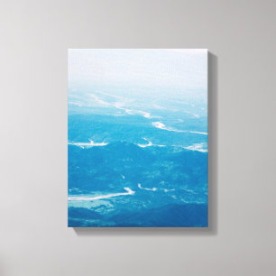 zwarte en witte bergen canvas afdruk