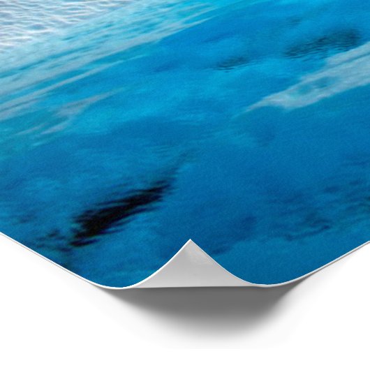 Zwarte en witte bergen met blauw ijs-Poster Poster (Hoek)