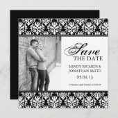 ZWARTE EN WITTE BESPAAR DE DATUM FOTOKAARTEN SAVE THE DATE (Voorkant / Achterkant)